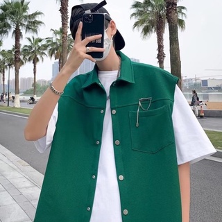 Áo gile unisex WIIS form rộng Gile Basic Tea nam nữ oversize phong cách ulzzang Áo gile nam nữ chất liệu kaki form rộng