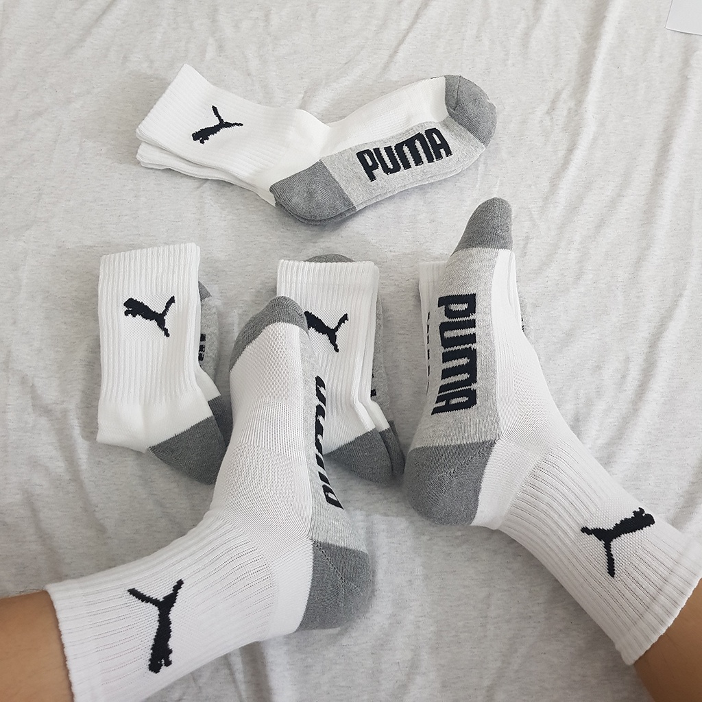Tất thể thao Puma Cao cổ White WTK023