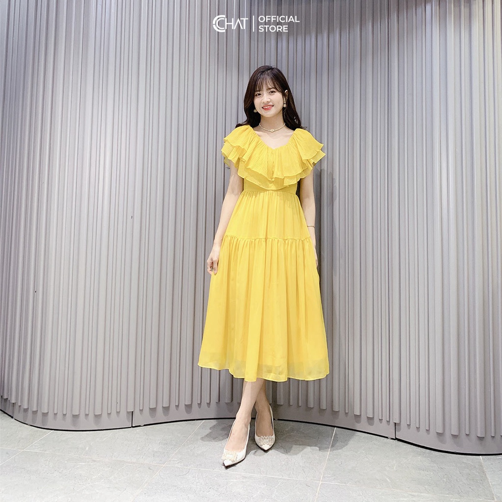 Đầm Nữ 𝐂𝐂𝐇𝐀𝐓 Kiểu Sát Nách Bèo Dập Ly Chất Voan Phong Cách Trẻ Trung Thanh Lịch 12VSV2003XT