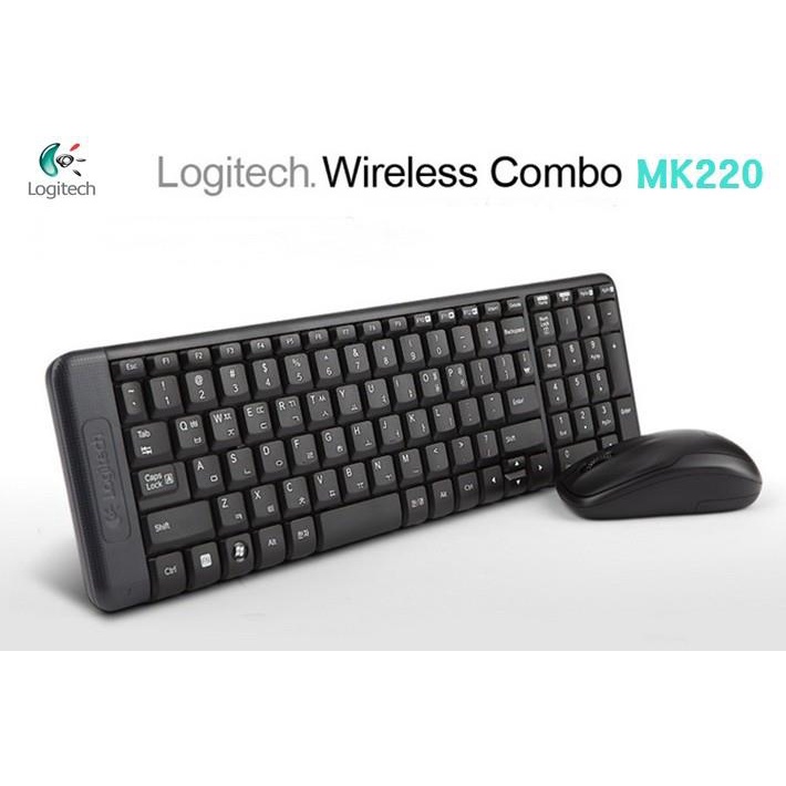 [Mã ELHAMS5 giảm 6% đơn 300K] Bộ Bàn Phím Chuột Không Dây Logitech MK220 - Hàng Chính Hãng - Bảo Hành 36 Tháng