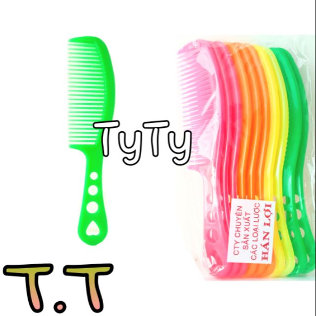 1 Bịch 10 Cây Lược Chải Tóc Nửa Cán Bằng Nhựa 19,5cm