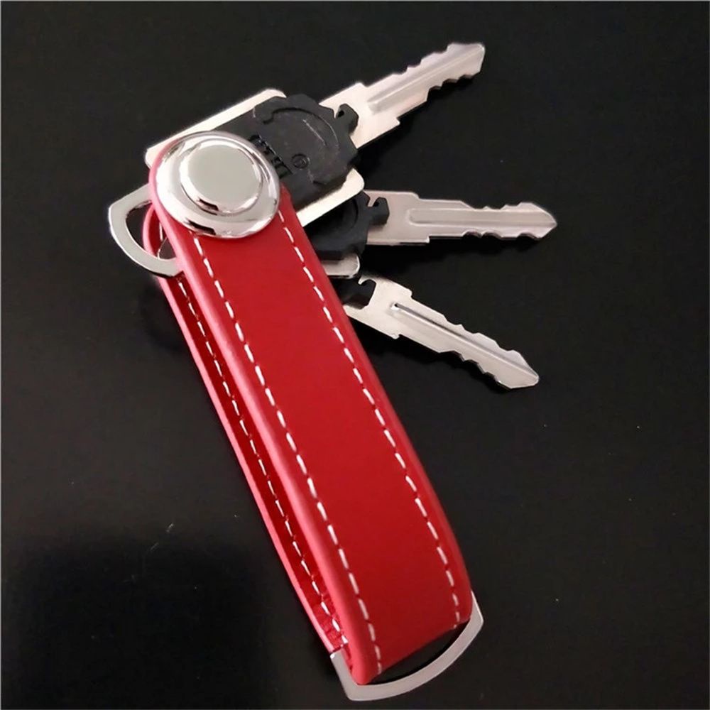 Móc khóa giữ chìa khóa xe hơi da PU đa năng thông dụng nhỏ gọn nhiều màu sắc tùy chọn dành cho nam