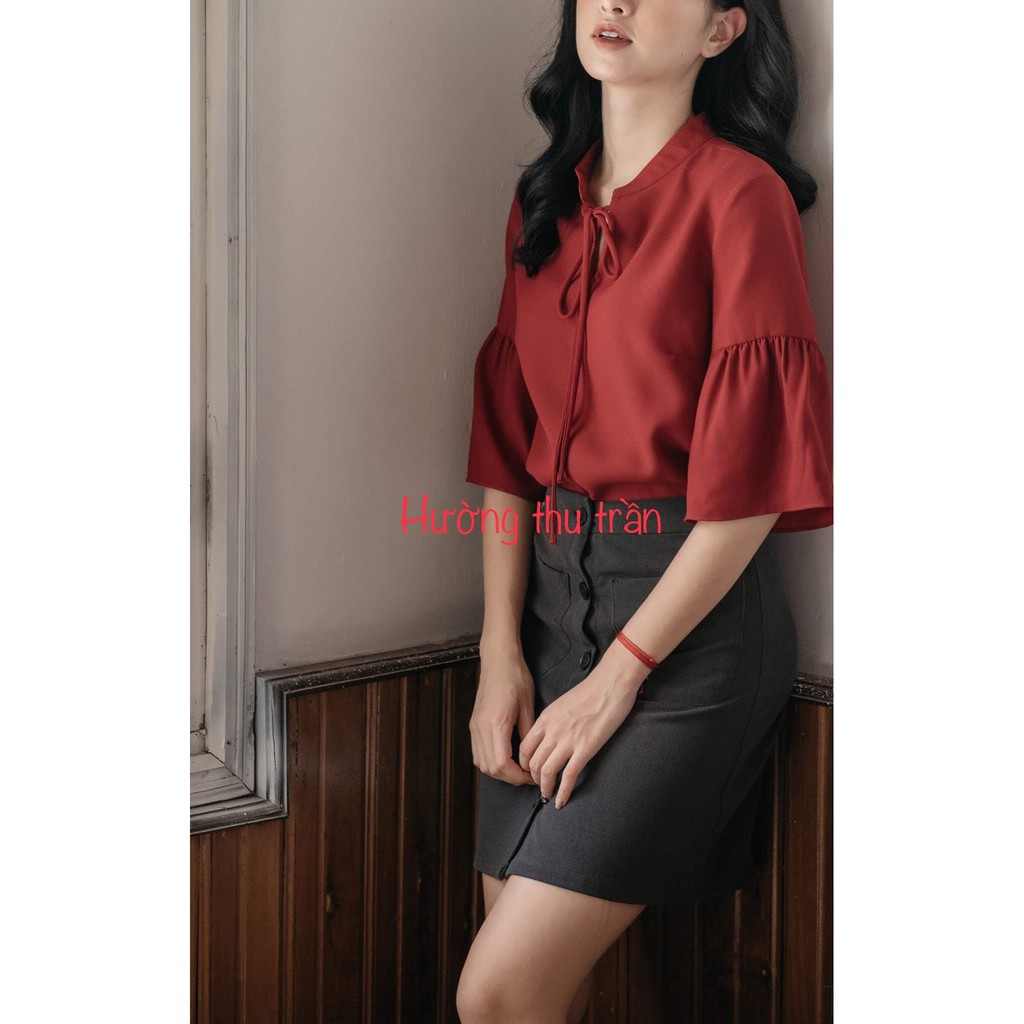 chân váy chữ a phối cúc thời trang công sở | BigBuy360 - bigbuy360.vn