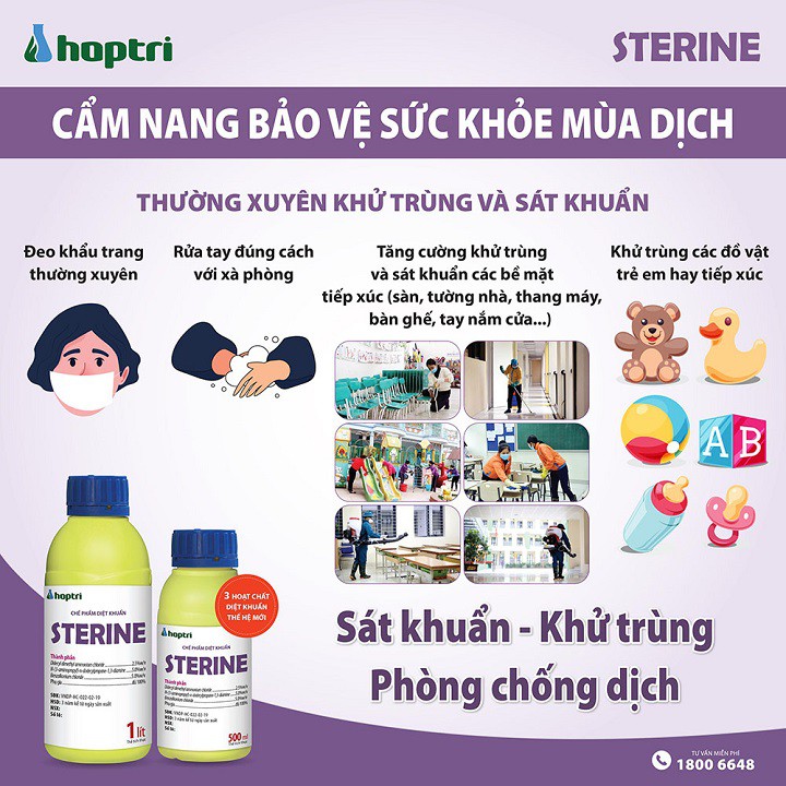 Dung dịch khử trùng và diệt khuẩn chuyên dụng Sterine 500ml