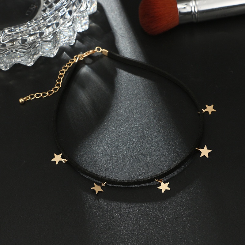 Vòng Cổ Choker Dây Nhung Mặt Ngôi Sao Năm Cánh Phong Cách Hàn Quốc