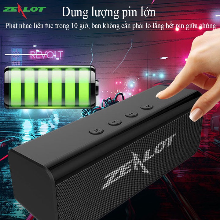 Loa bluetooth mini di động ngoài trời Zealot S31 kết nối với điện thoại máy tính nghe nhạc cực hay