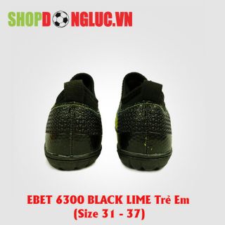 GIÀY ĐÁ BÓNG TRẺ EM EBET 6300 LIME/BLACK