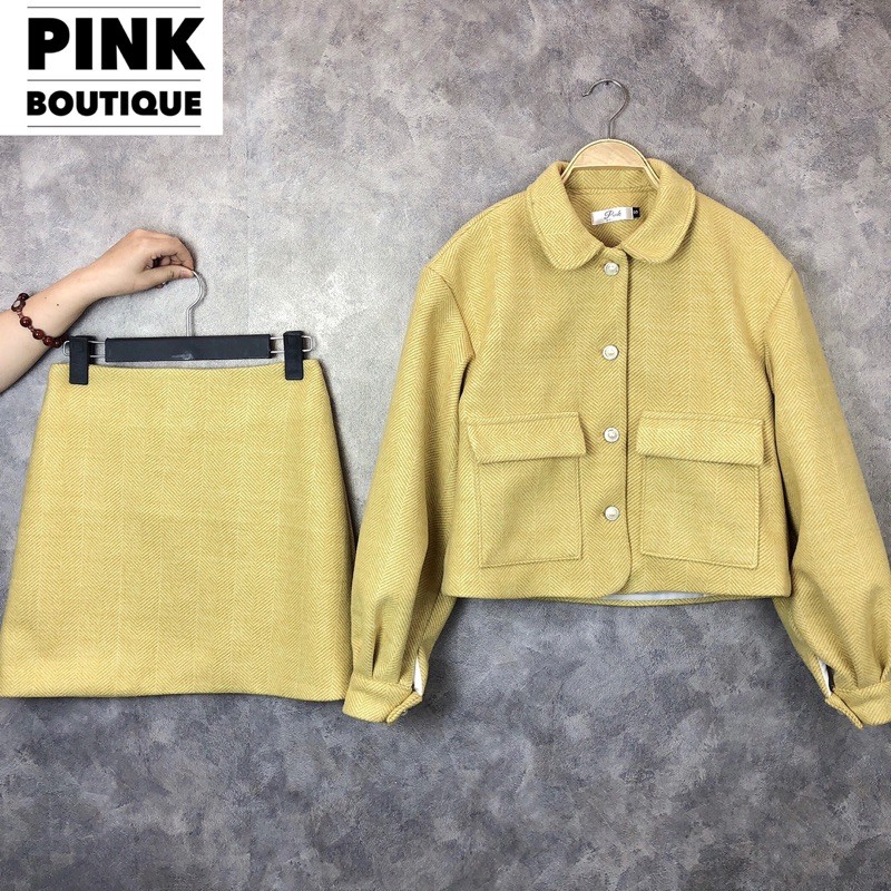 [Mã WAJAN27 hoàn 15% xu đơn 300k] Set Áo Dạ Nữ Kèm Chân Váy Thiết Kế PINKBOU | BigBuy360 - bigbuy360.vn