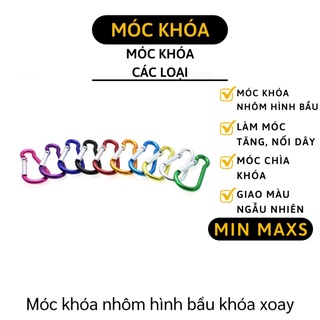 Móc Khóa Nhôm - Móc Khóa Đi Phượt Đa Năng Carabiner Hình Bầu 8499 [MINMAXS]