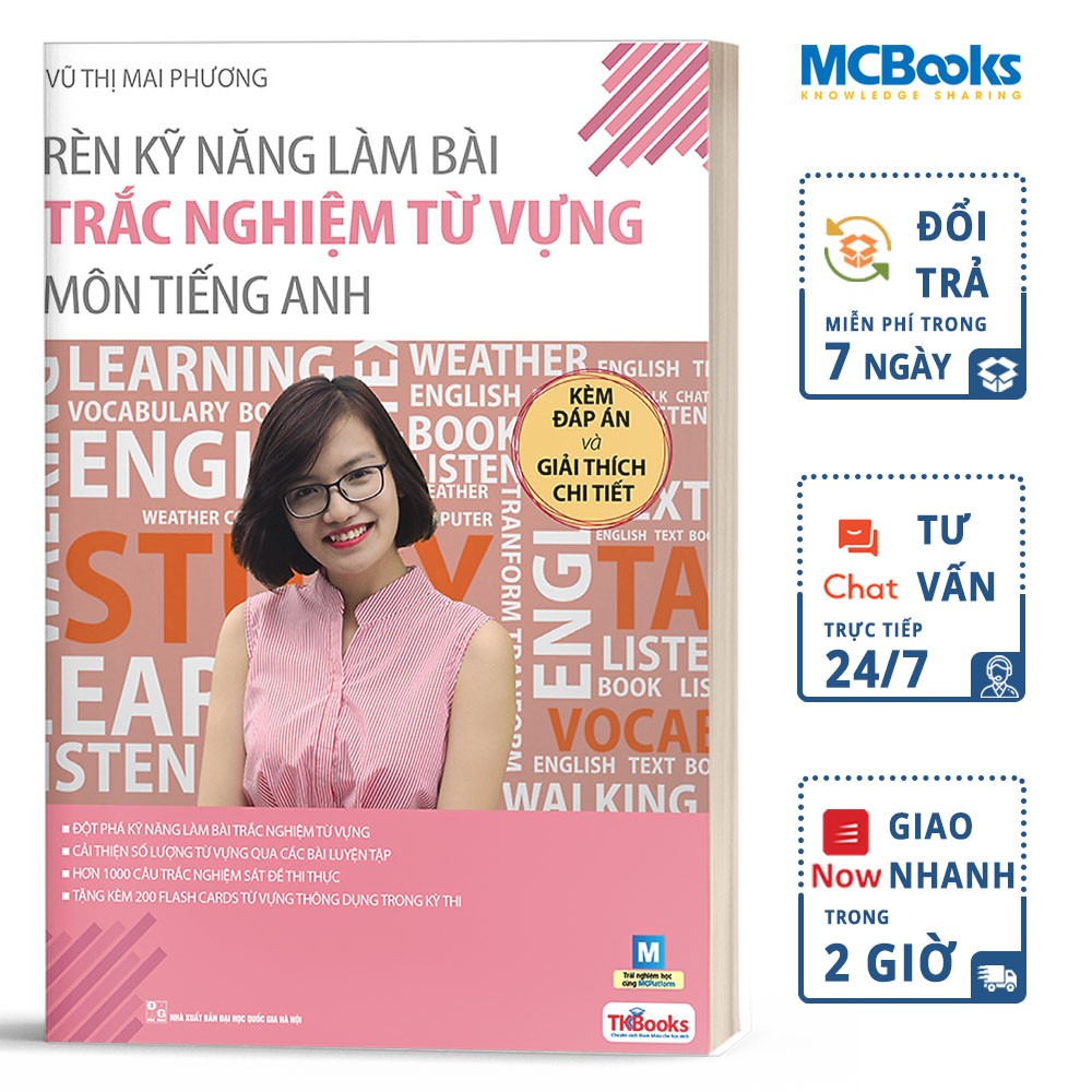 Sách - Rèn Kỹ Năng Làm Bài Trắc Nghiệm Từ Vựng Môn Tiếng Anh - Học Kèm App