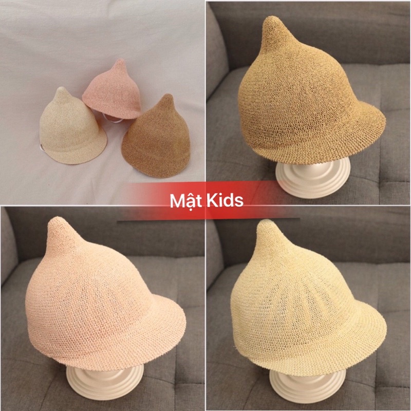 Mũ cói cho bé hình củ tỏi size 48cm,52cm
