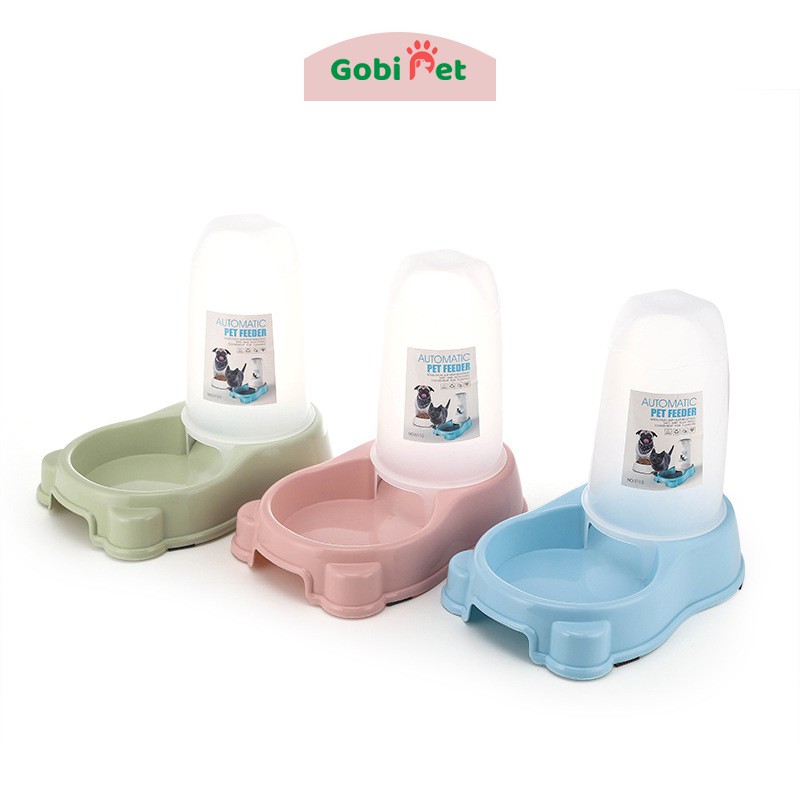 Khay đựng thức ăn có ống dự trữ cho chó mèo thú cưng (Giao màu ngẫu nhiên) - Gobi Pet