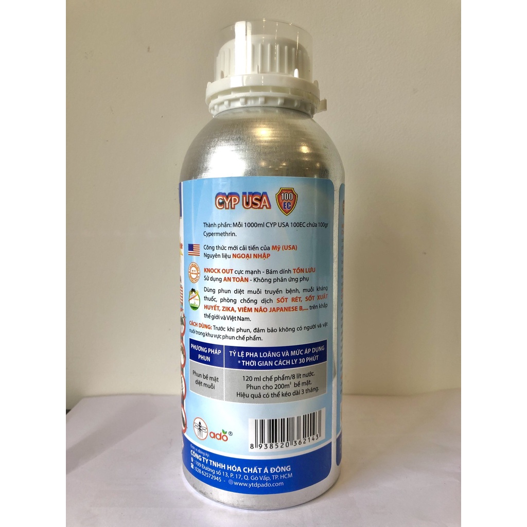 Thuốc diệt côn trùng CYP USA 100ec, thuốc diệt muỗi cypermethrin 900ml