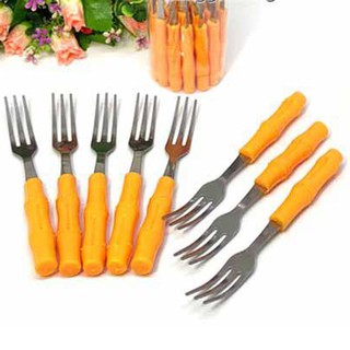 50 cái Nĩa trúc cán nhựa hình đốt tre tiện dụng ăn tráng miệng trái cây chả nem - Snail Forks with plastic handle