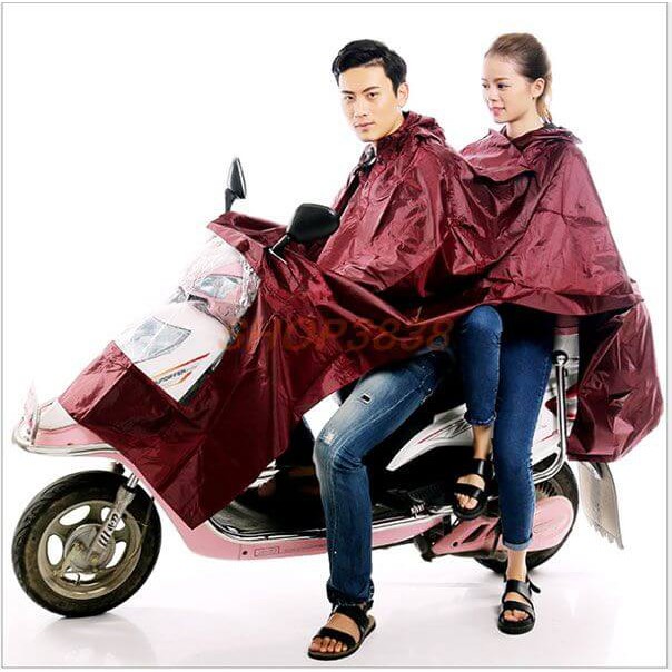 Áo Mưa 2 Đầu Vải Dù Kính Đèn Không Thấm Nước
