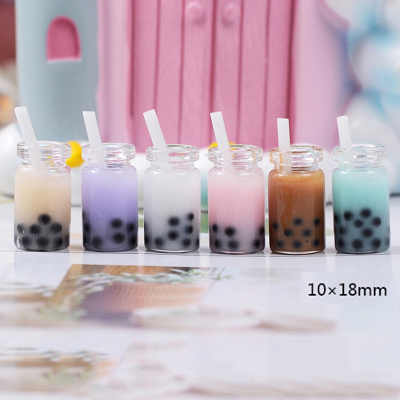 Bộ 2 Mô Hình Ly Trà Sữa Tỉ Lệ 1 / 12 Trang Trí Nhà Búp Bê