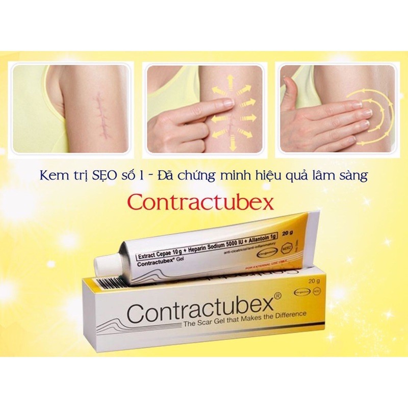 Kem Làm Mờ Sẹo Contractubex Đức - Chuyên Chống Các Loại Sẹo Lồi, Thâm, Các Vết Sẹo Do Bỏng Bô, Tai Nạn, Hộp 30g