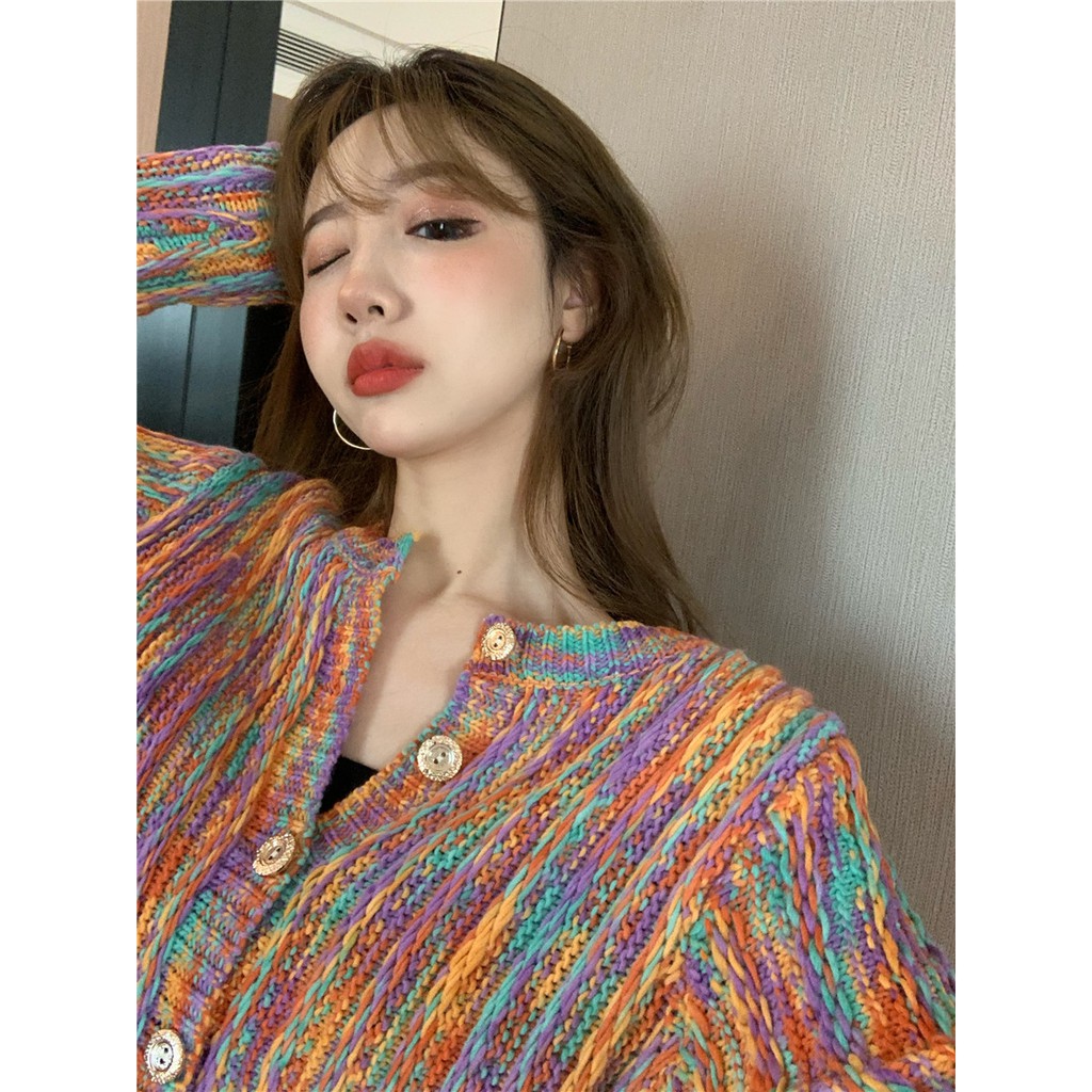 Áo Khoác Cardigan Dệt Kim Dáng Rộng Tay Dài Nhiều Màu Sắc Phong Cách Hàn Quốc Cho Nữ | BigBuy360 - bigbuy360.vn