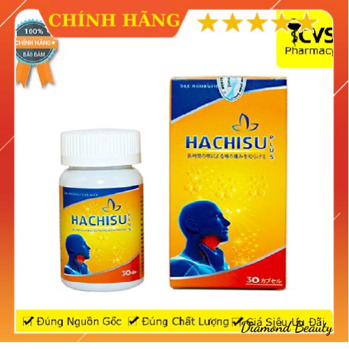 Viên Uống HACHISU PLUS - Hỗ trợ điều trị viêm họng, viêm amidan Hộp 30 viên