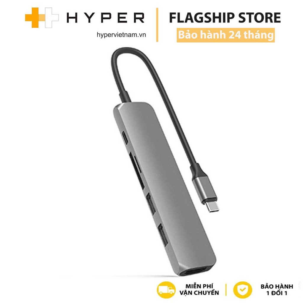 Cổng chuyển HyperDrive BAR 6-in-1 USB-C Hub cho laptop táo,tablet táo,PC & Devices-(HD22E)-Phân phối