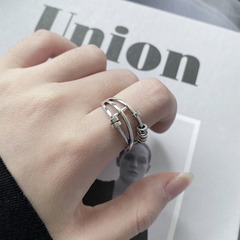 Trang Sức Nhẫn Mở Hình Chữ Thập Xoay Được Chống Oxy Hóa Thời Trang Cho Nam Và Nữ