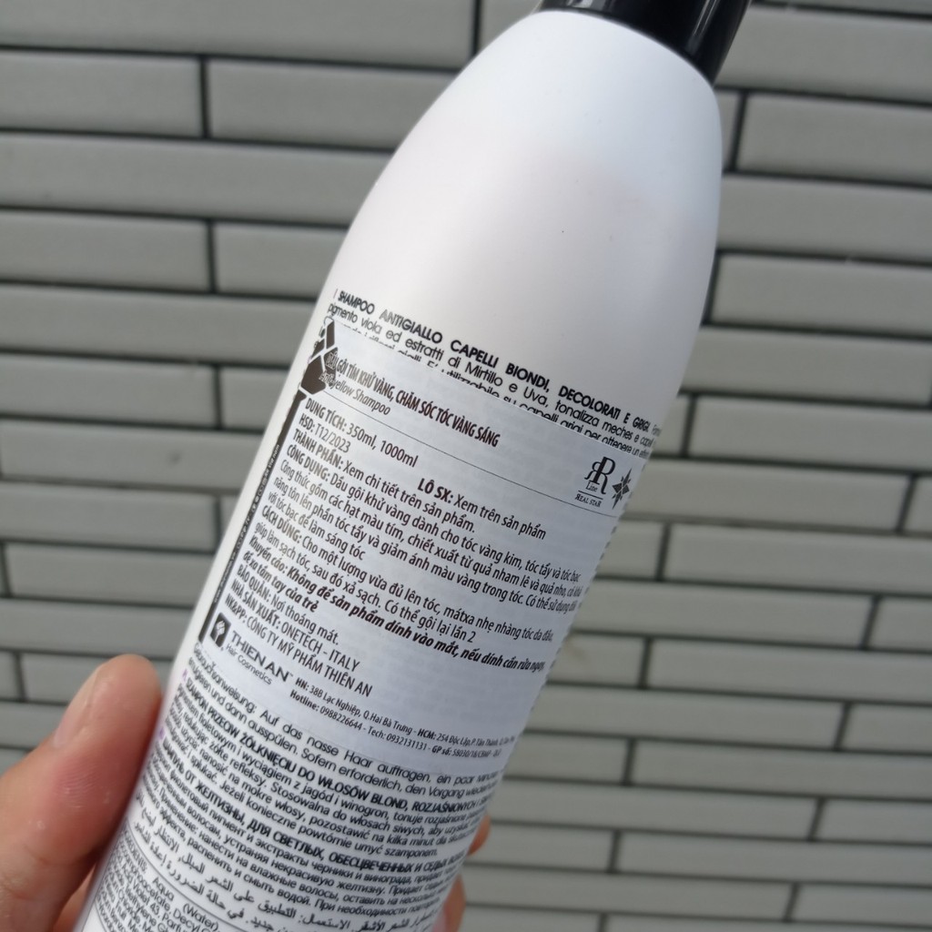 Dầu gội tím khử vàng, chăm sóc tóc vàng sáng Therapy Silver Shampo RR Line 350ml