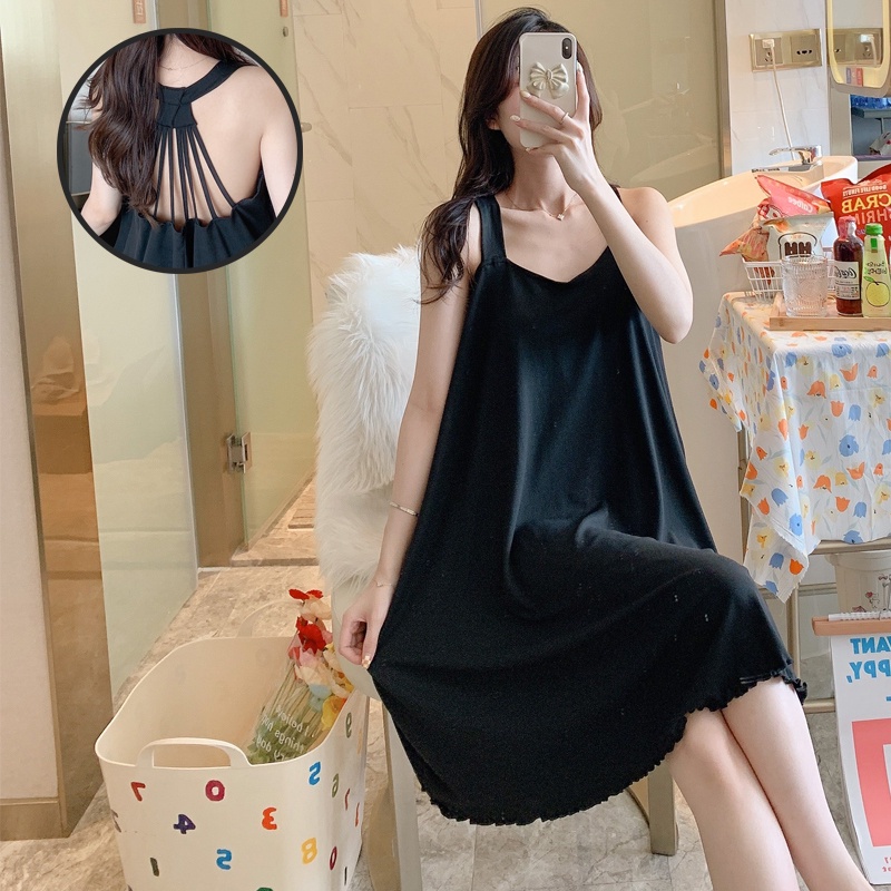 Đầm Ngủ Hai Dây Dáng Rộng Có Mút Đệm Ngực Màu Sắc Ngọt Ngào Quyến Rũ Cho Nữ | BigBuy360 - bigbuy360.vn