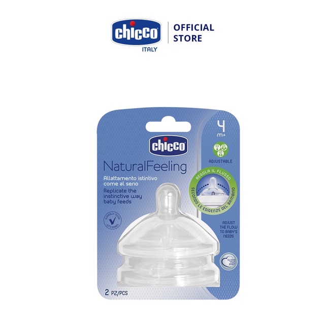 Set Hai núm ty Chicco Natural Feeling chính hãng cho bé
