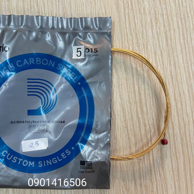 Dây lẻ số 3, 4, 5 ,6 - Dây đàn Guitar D'Addario loại cao cấp