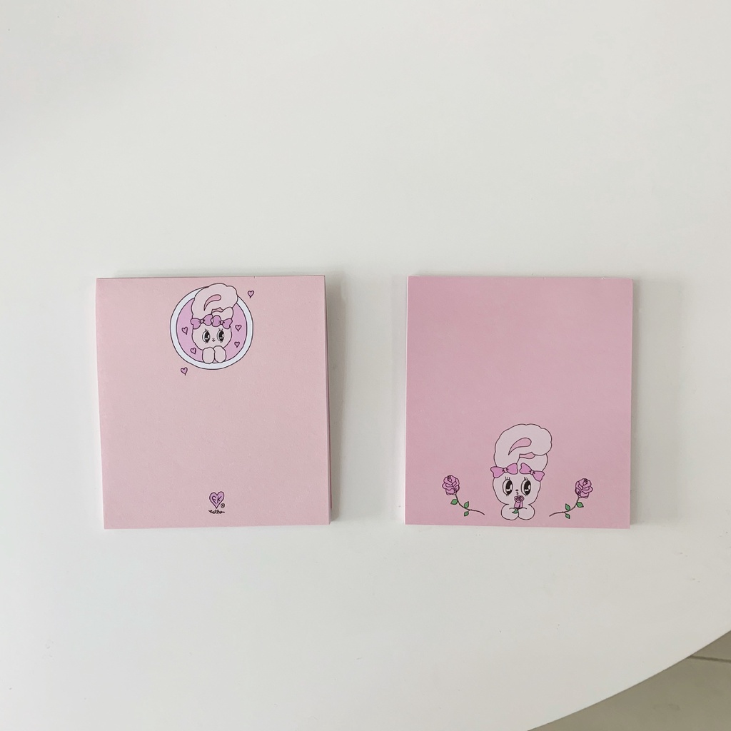 Giấy ghi chú màu hồng hình chú thỏ dễ thương đáng yêu