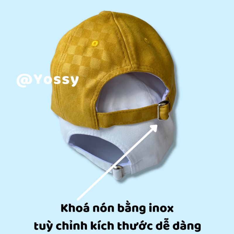 Mũ lưỡi trai Yossy Let's Enjoy Phong Cách Hàn Quốc ❤ Nón Kết caro nam nữ Unisex