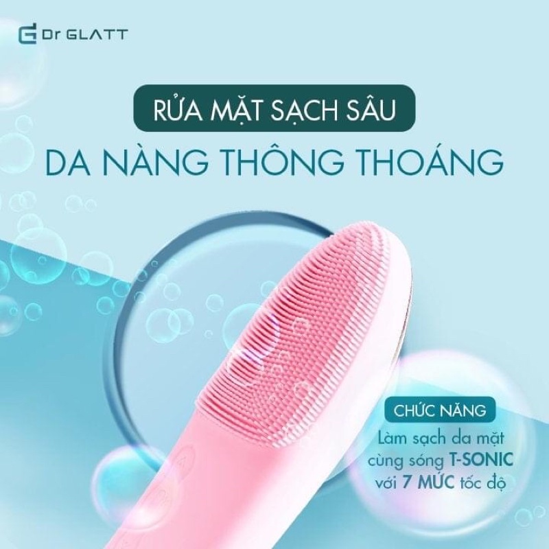Máy chăm sóc da đa chức năng Dr GLatt- Tẩy Trang - Máy rửa mặt- điện di ion