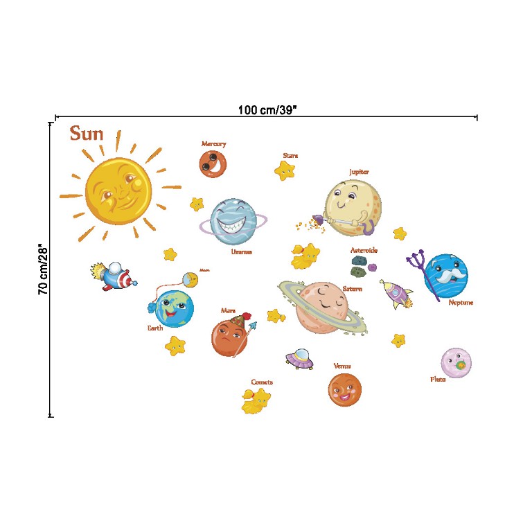 Decal dán tường hệ mặt trời 2 - ZY866 | BigBuy360 - bigbuy360.vn