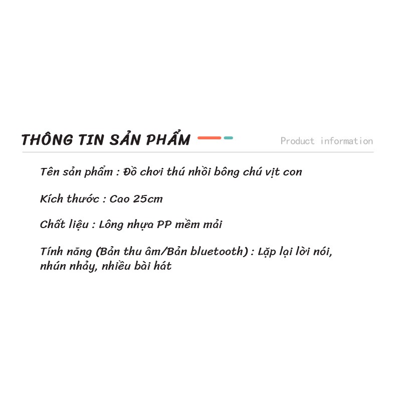 Đồ chơi chú vịt con nhồi bông biết nói, lặp lại theo lời nói, có thể sạc pin cổng sạc USB thông dụng nhún nhảy theo nhạc