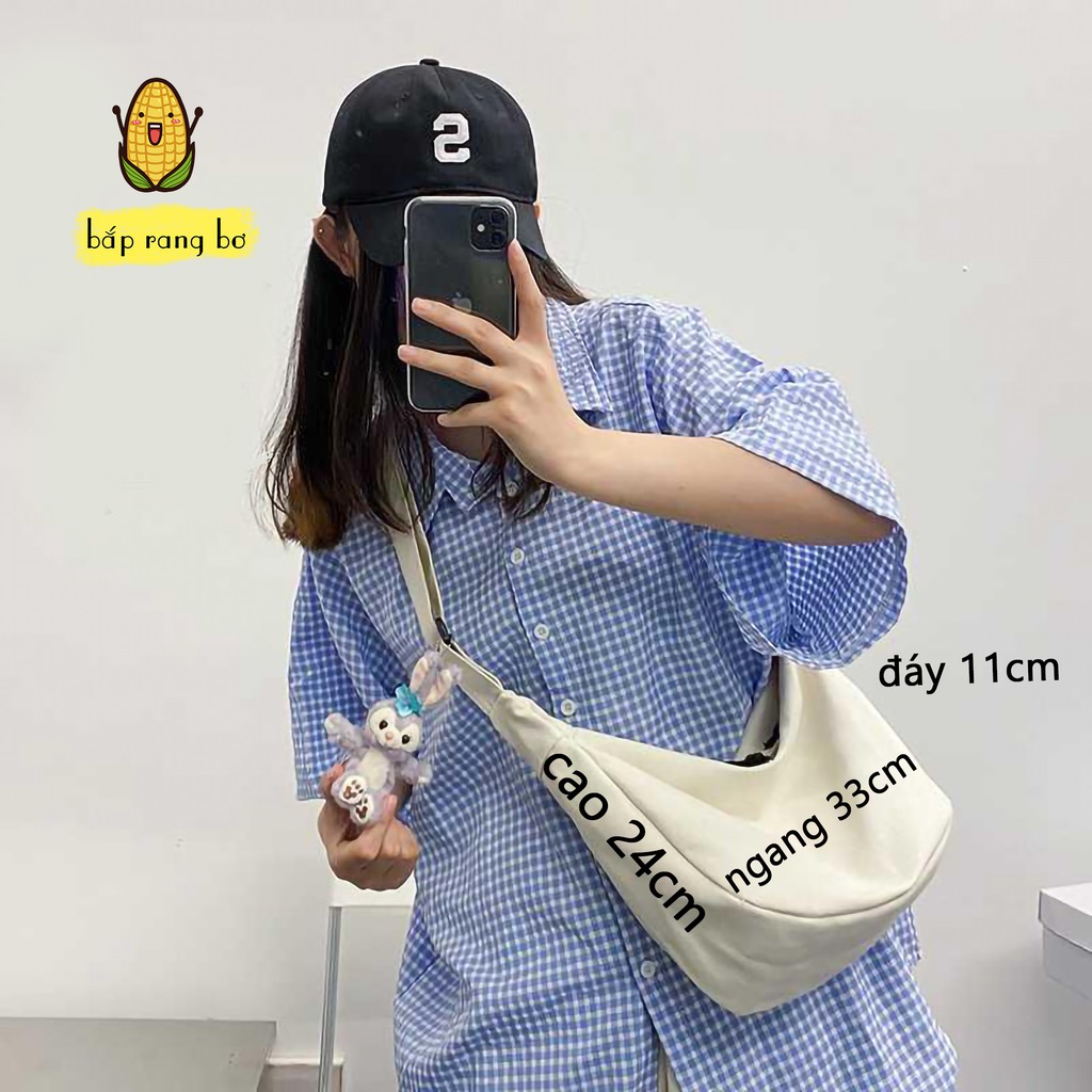 TÚI TOTE ĐEO CHÉO BÁN NGUYỆT [CÓ KHÓA KÉO & TÚI CON] - VẢI CANVAS - PHONG CÁCH ULZZANG - ĐỂ ĐƯỢC SÁ | BigBuy360 - bigbuy360.vn