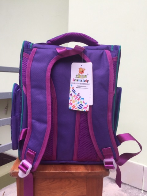 Cặp cho bé tiểu học SM baby - Mẫu cú tím HÌNH CHỤP THẬT