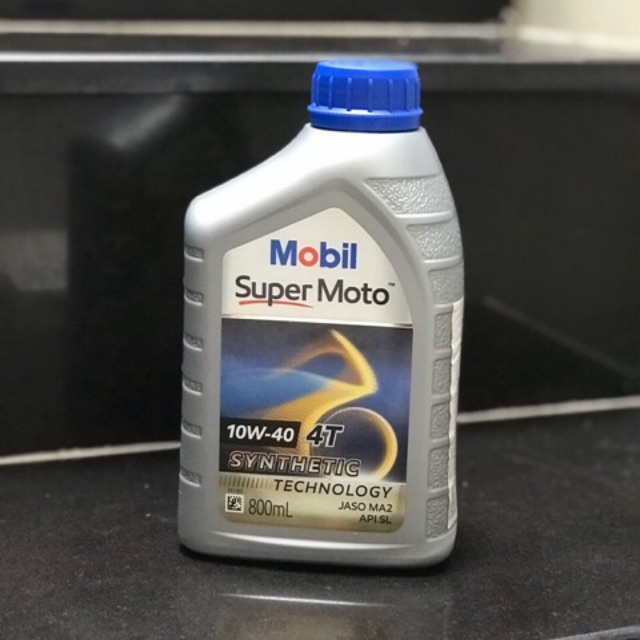 Nhớt Xe Số Bán Tổng Hợp Mobil Super Moto 10W40 1L/800ml - Nhập khẩu Singapore