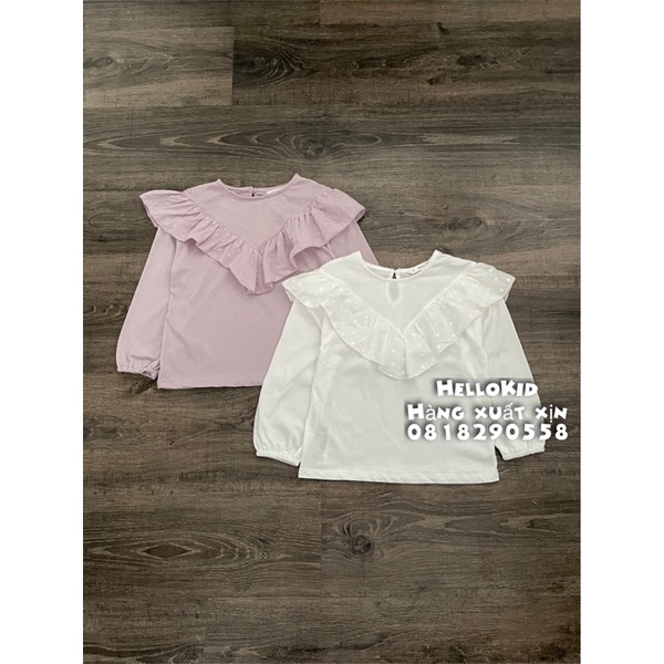 A444 - Áo thun riềm thêu hoa MNG bé gái