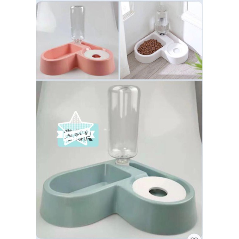 Bát ăn,uống tự động cho Chó Mèo hình trái tim