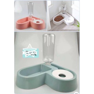 Bát,chén ăn uống tự động cho Chó Mèo hình trái tim,tặng kèm bình nước 500ml