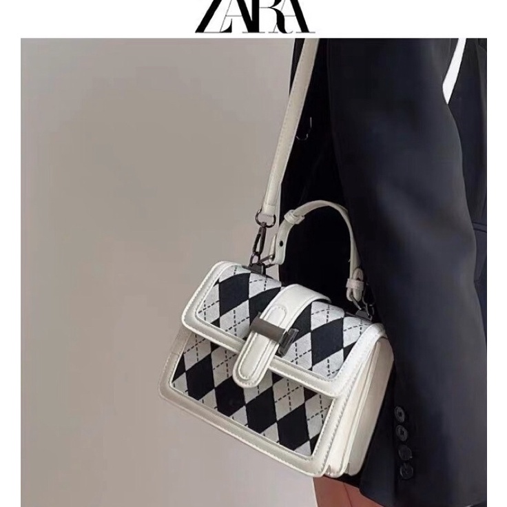 TÚI ĐEO CHÉO NỮ PHỐI DẠ HOẠ TIẾT KẺ CARO/TRƠN