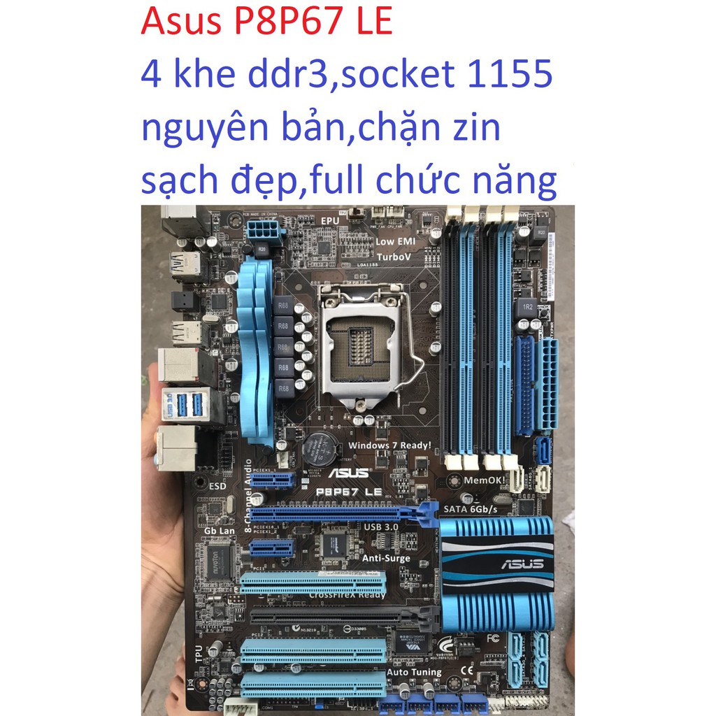 bo mạch chủ máy tính Asus P8P67 LE 4 khe ram ddr3 socket 1155 mainboard Main PC P67