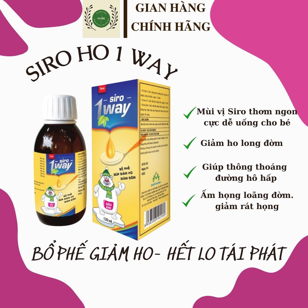 Siro Ho 1WAY bổ phế giảm ho, hết lo tái phát