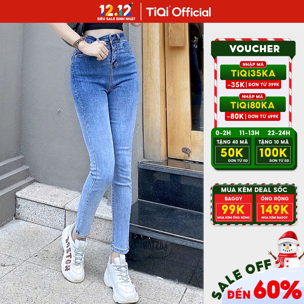 Quần Jean Nữ Skinny Lưng Cao Form Ôm Màu Ombre TiQi Jeans G1-01