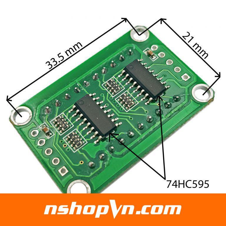 Mạch hiển thị 2 led 7 đoạn 74HC595