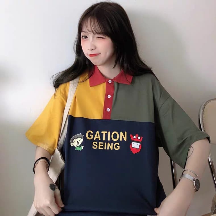 ORDER | ÁO PHÔNG CỔ POLO ULZZANG FORM RỘNG TAY LỬNG PHỐI NHIỀU MÀU