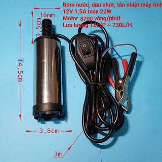 Bơm chìm hoả tiển bơm nước nhiên liệu dầu nhớt 12V
