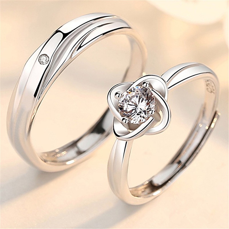 Nhẫn đôi mạ bạc s925 bền màu tự chỉnh kích thước nhiều mẫu mã thời trang Hàn Quốc June accessories