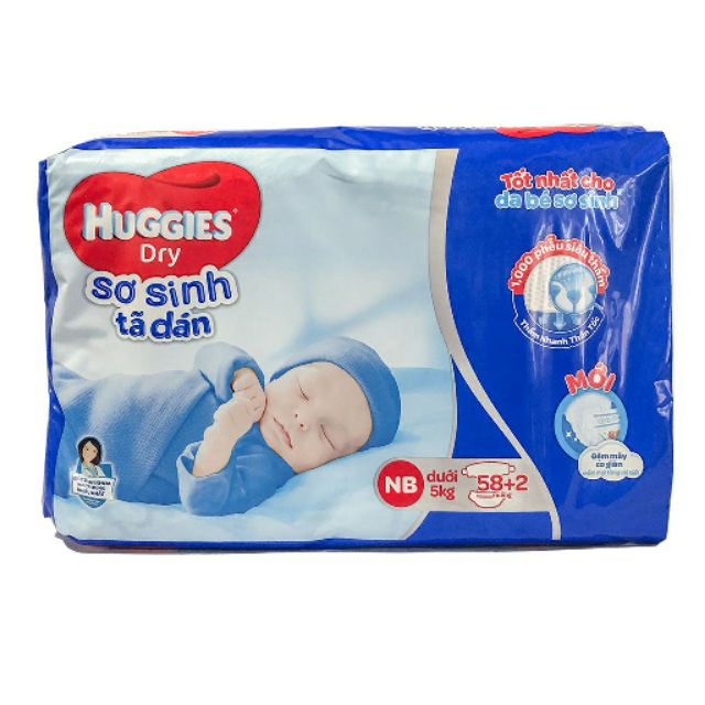 Bỉm dán Huggies NB58 +2