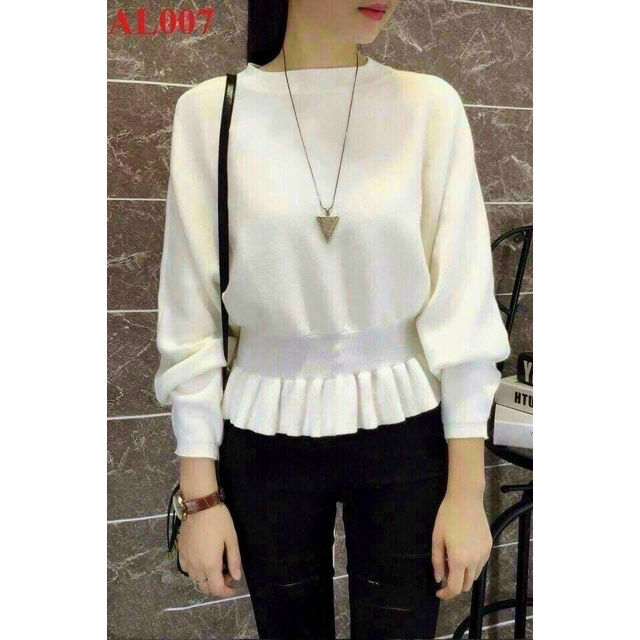 Áo Thun Gân Bèo Tay Dài Cổ Tròn Phong Cách Thu- Đông TTVV0031